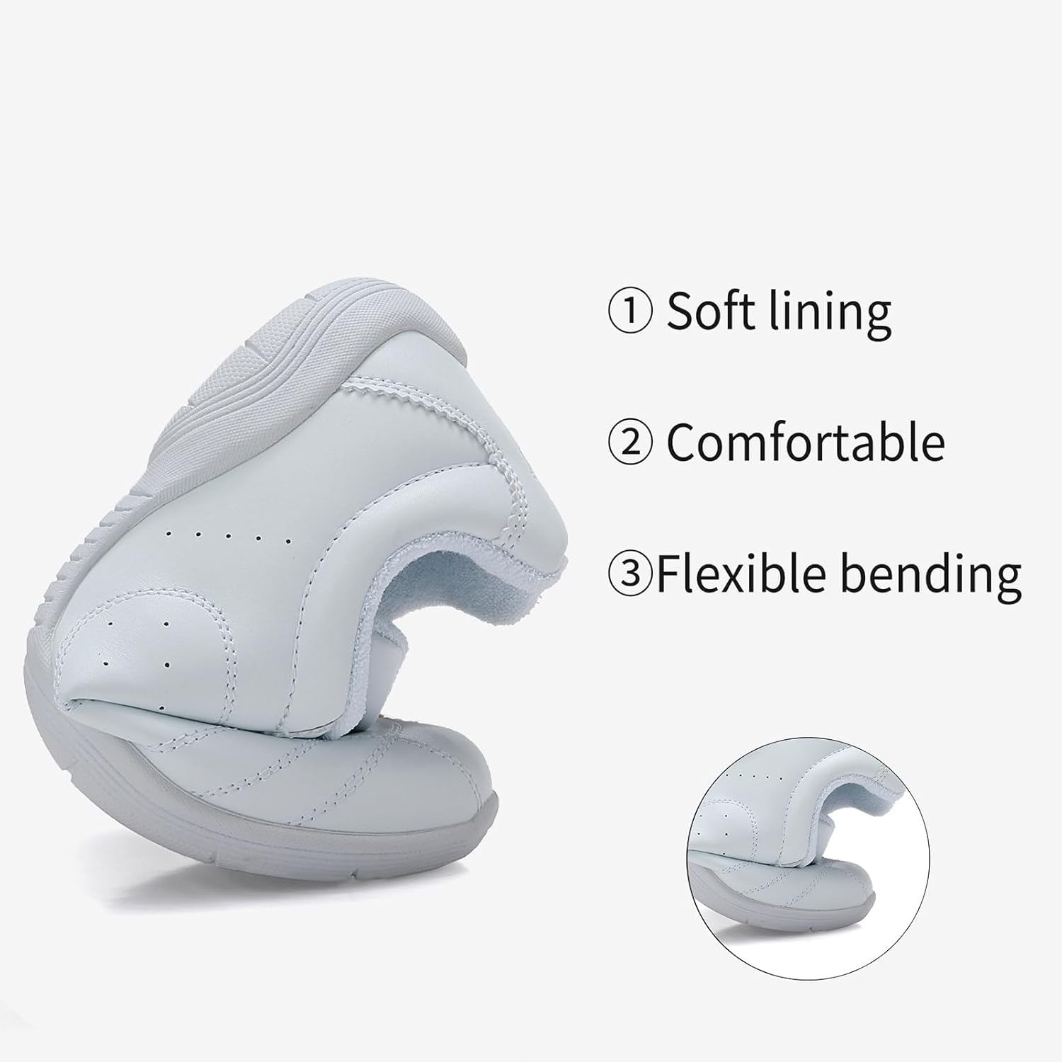Breathable Athletic Cheer Shoes for Girls Women Youth - Ideal for Dance Training Tennis Walking Competition Tumbling White