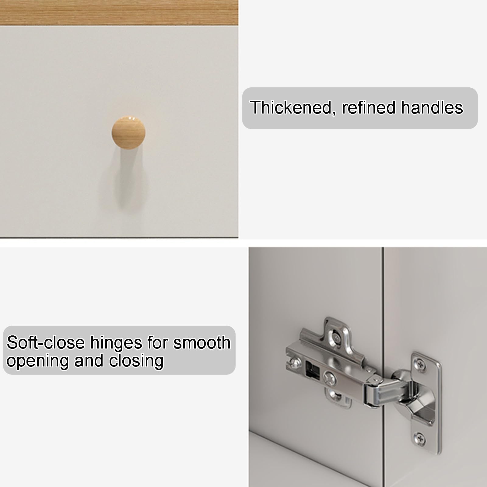 Moderno banco reception per negozi di abbigliamento, bancone curvo con cassetti bloccabili e pannelli robusti, soluzione di archiviazione ideale per aziende al dettaglio