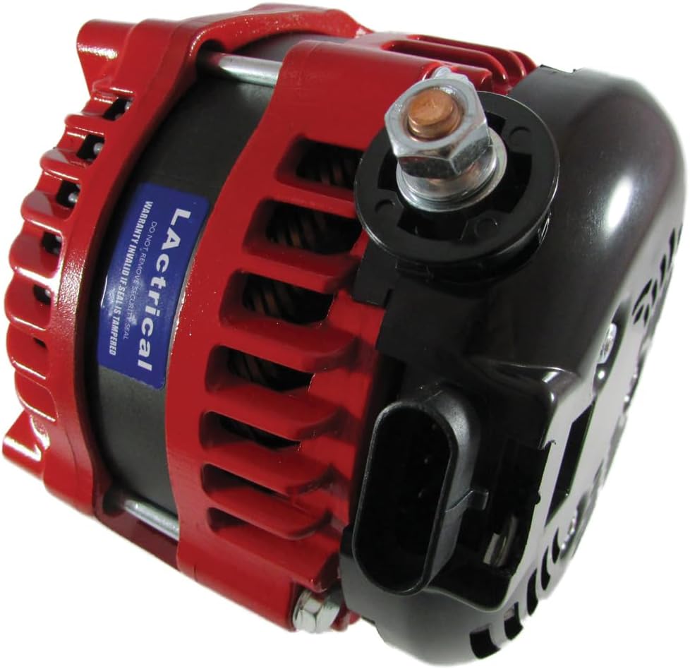 Red High Output 300 Amp Alternator 6 Phase Hairpin compatible with Chevy Chevrolet Trailblazer Suburban Avalanche 5.3L 8.1L 00 2000 01 2001 02 2002 03 2003 04 2004 05 2005 06 2006 300A