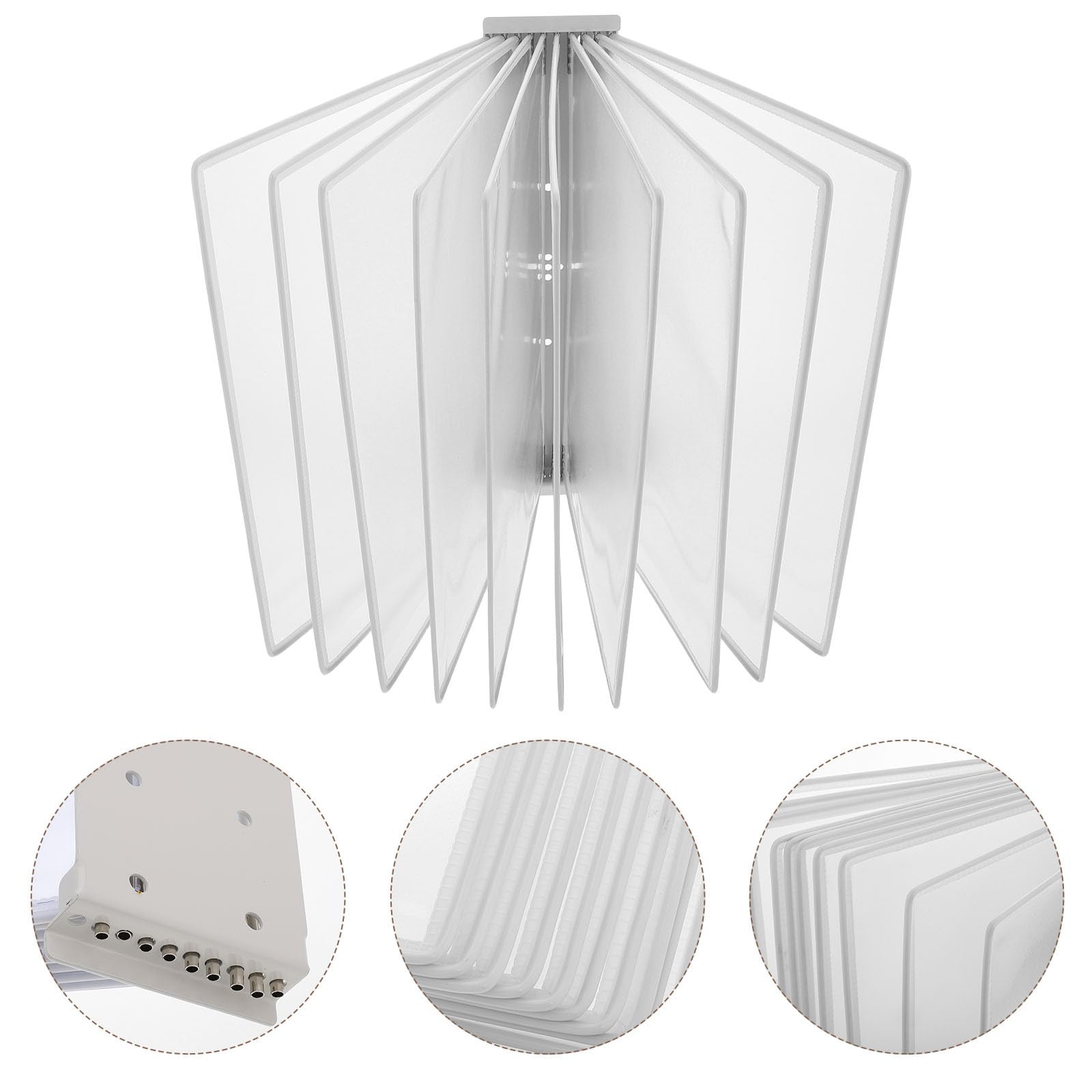 Cabilock Organizador de Archivos de Oficina 10 Bolsillos Transparentes, Carpeta Giratoria Colgante Montada en Pared para Documentos y Almacenamiento