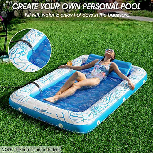 inflatable tanning pool lounger float - jasonwell 4 in 1 sun tan tub sunbathing pool lounge raft floatie toys water filled tanning bed mat pad for adult blow up kiddie pool kids ball pit pool l