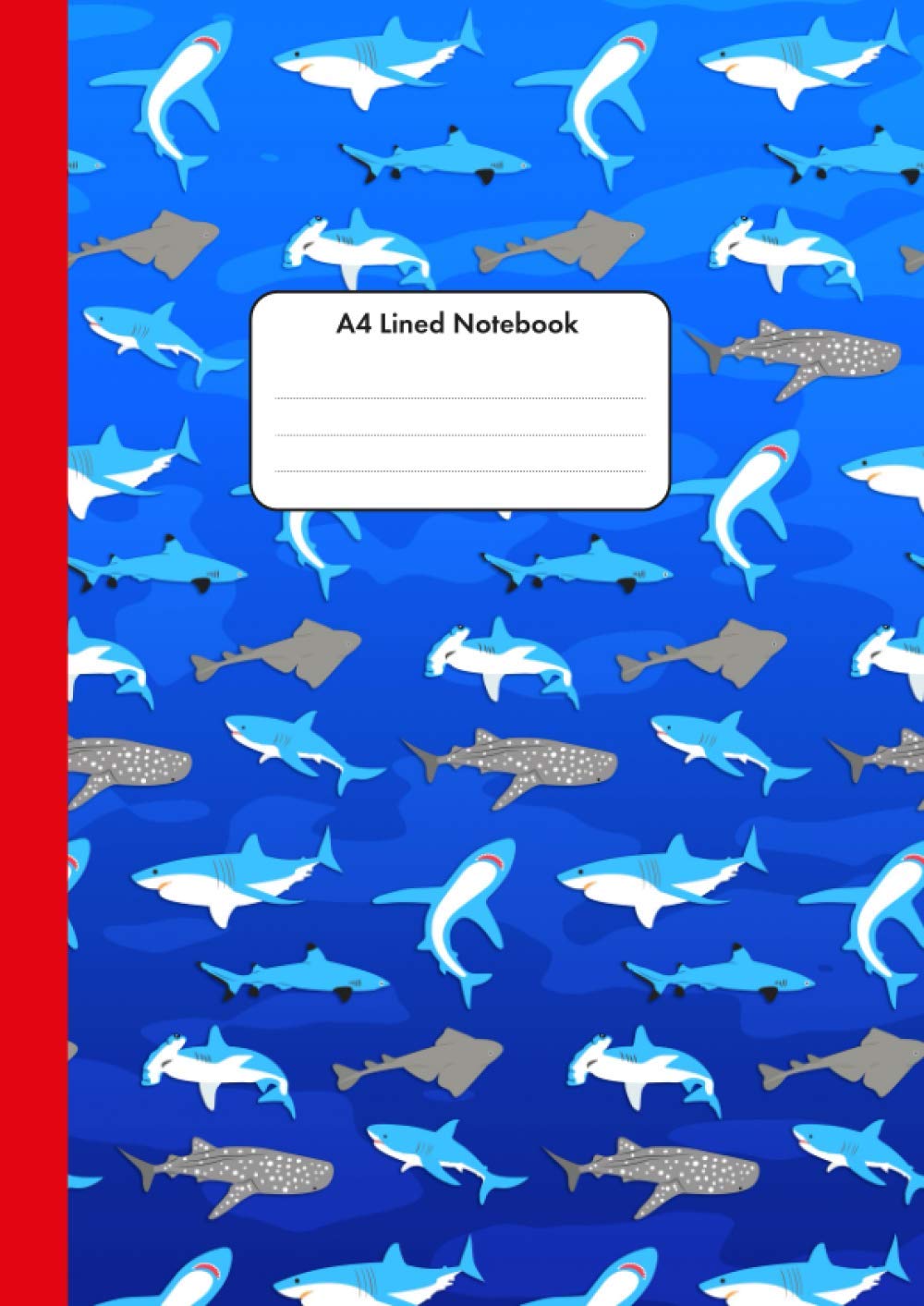A4 Lined Notebook for Kids: Shark Cover Design | Blank Wide Ruled