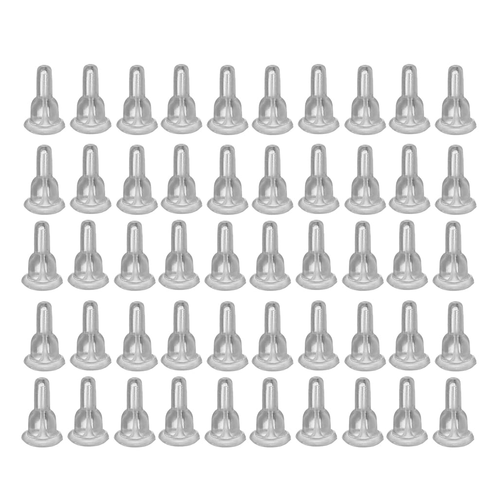50 x chiusure in silicone per orecchini, morbide, trasparenti, cuscinetti posteriori di ricambio per gancio da pesca per gioielli