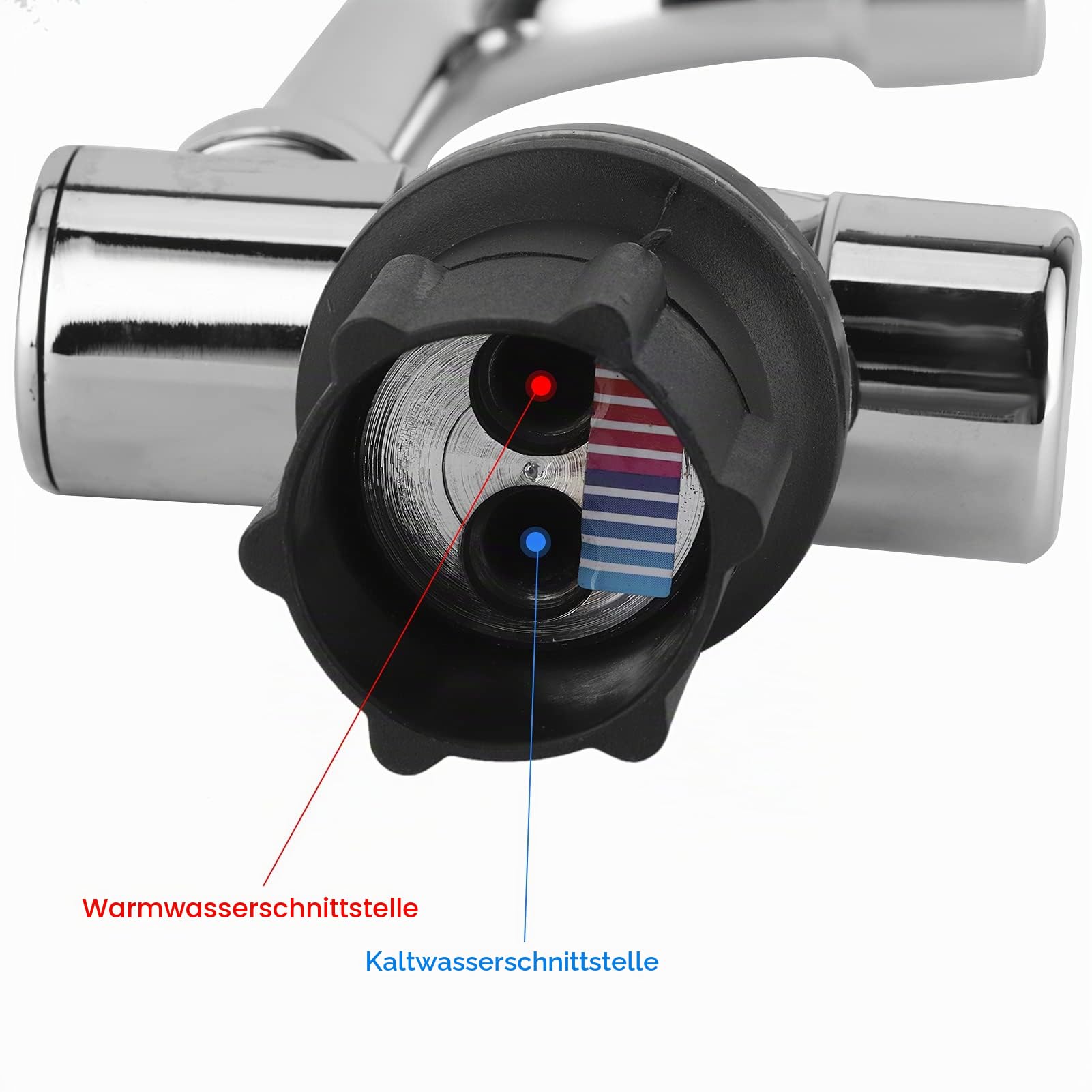 Wohnwagen Wasserhahn, G1 / 2in Gewinde Wasserhahn, 360 Rotation Einstellbare Heiß Kaltwasser Mixer Armatur, Falten 32-33 mm/1,26-1,3 Zoll Öffnungsgröße Montage Gewinde Küchenarmatur für Wohnmobil
