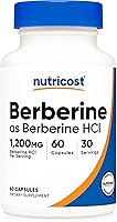 Vista 1 de Nutricost Berberina HCl 1200 mg, 60 cápsulas vegetarianas, sin gluten y sin OMG