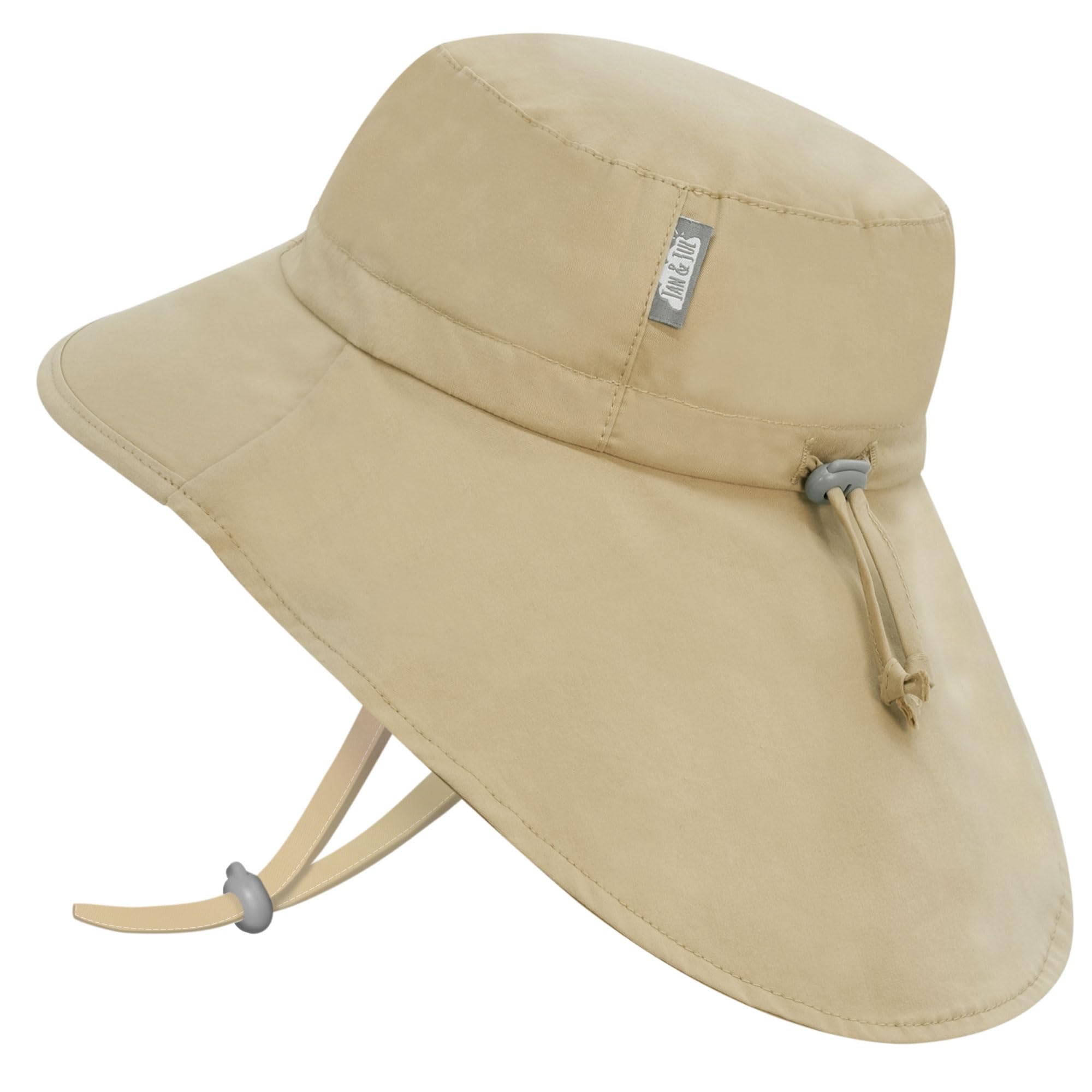 JAN & JUL 100% Cotton Sun Protection Boys Xplorer Sun-Hat Neck Flap (XL: 5-12 Years, Olive Khaki)