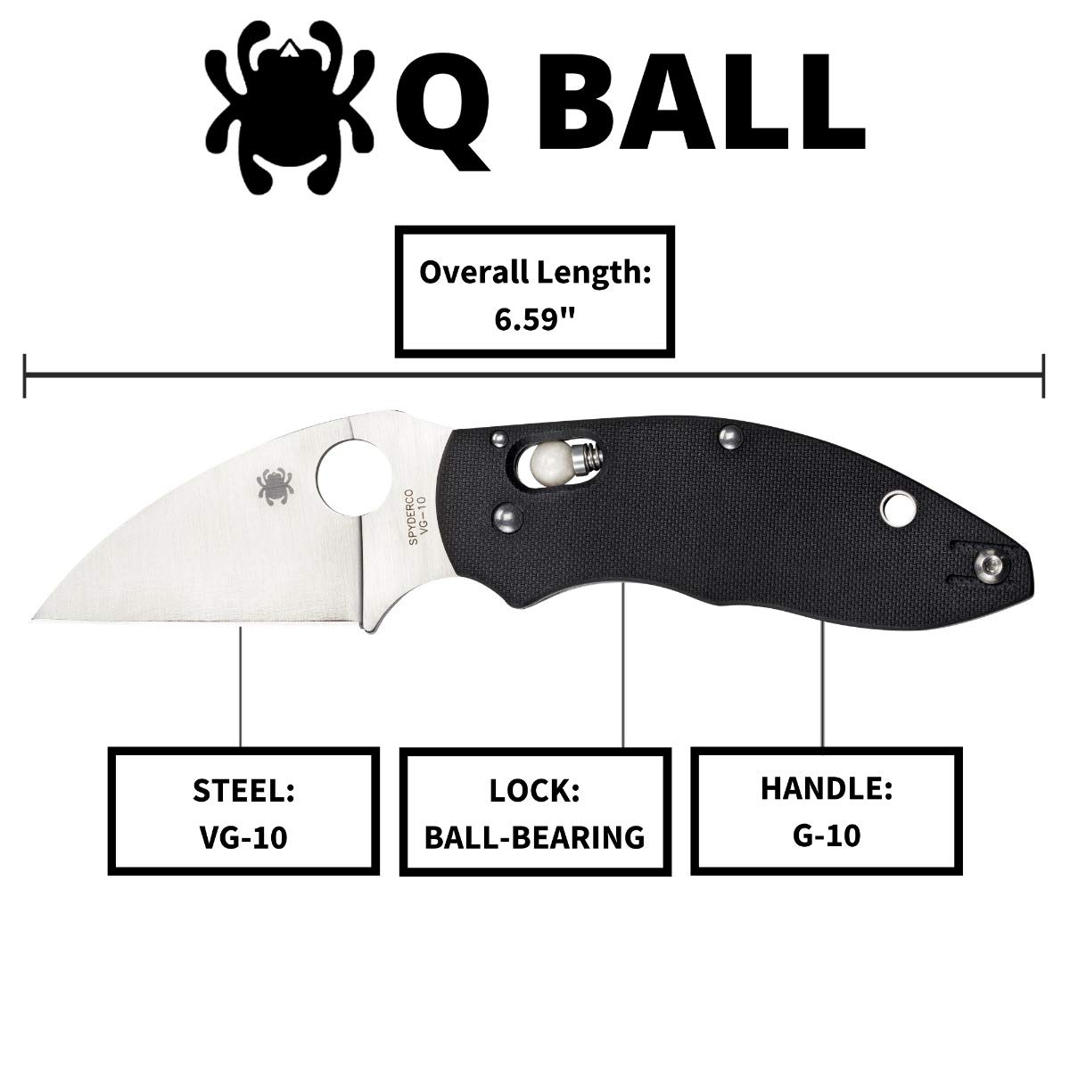Amazon | Spyderco(スパイダルコ) Qボール VG-10 G-10 直刃