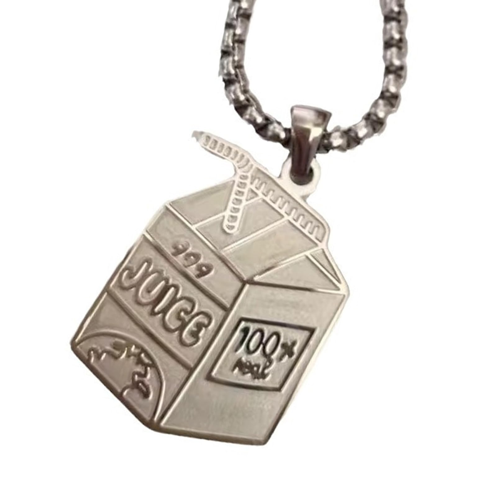 Collier Homme En Acier Inoxydable Avec Perles Carrées - Style Hip-hop, Longueur Réglable 50-75 Cm