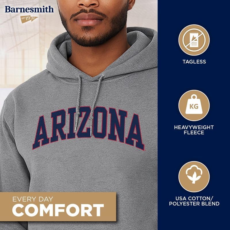 Barnesmith Hooded Sweatshirt for College, Classic Logo, Cotton/Poly Blend, Adult Unisex - Image 3