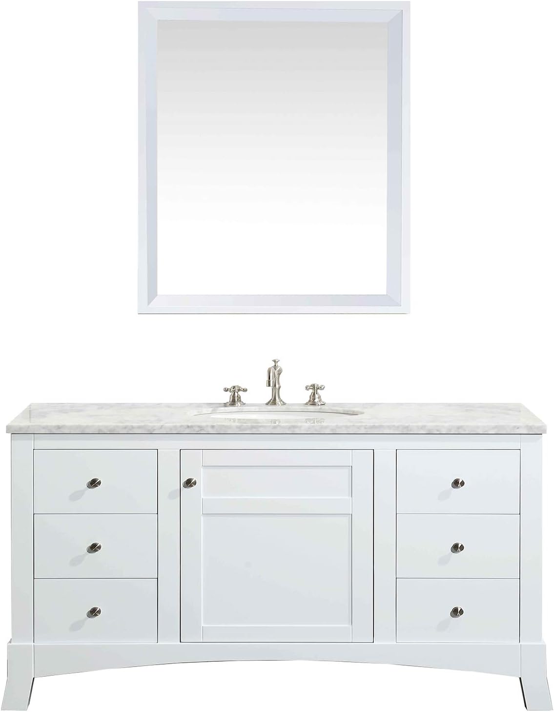Buy Eviva New York 42 inch White Bathroom Vanity with White Carrara
