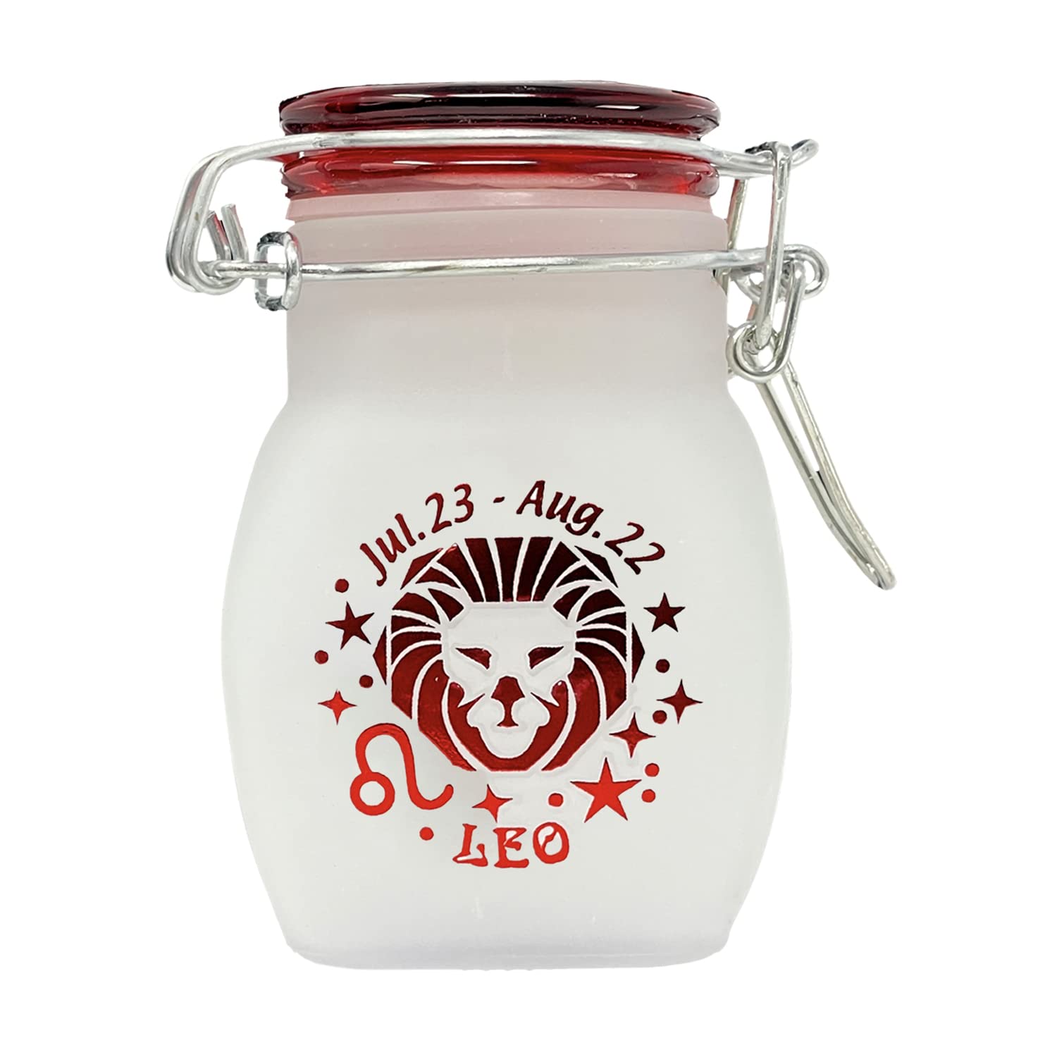 Zodiac Sign Quarter Oz (125ml) Smell Proof Airtight Glass Storage Jar, 3.25