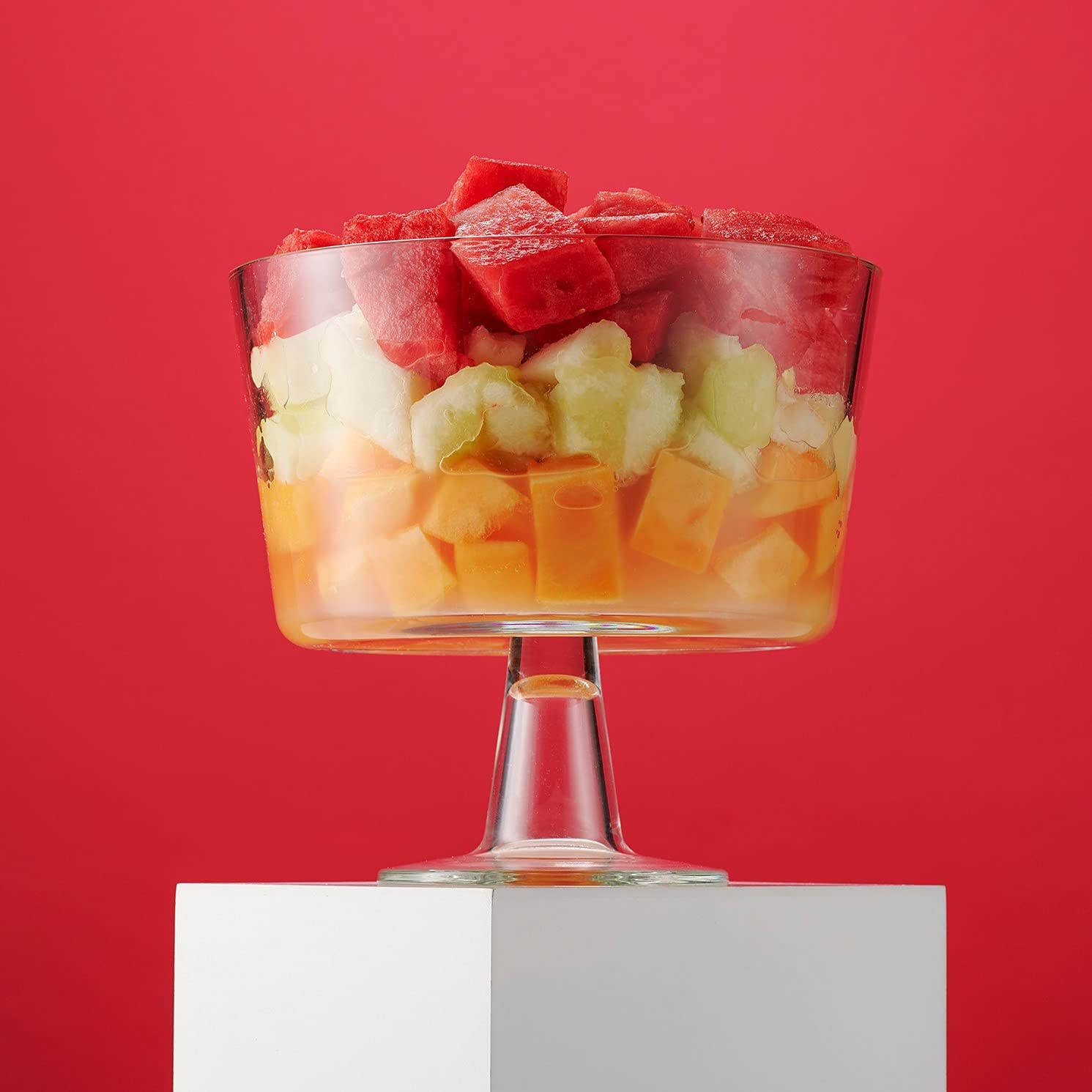 Godinger Trifle Bowl, Italian Made Crystal Glass Footed Trifle Bowls, Fruit Bowl, Dessert Display Cake Stand