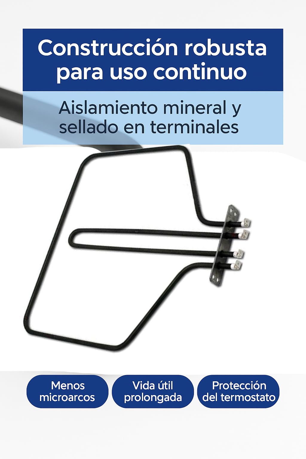 RECAMBIOS DREYMA Resistencia Solera Horno 83040745 Compatible con Teka Balay Fagor 1198W 220V Repuesto Base Calor Inferior Montaje Rapido Placa Fijacion Conectores Faston y Reparar Cocina