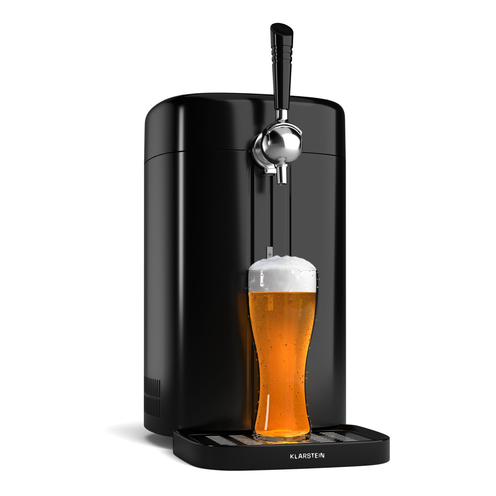 KLARSTEIN FrostBrew - Dispenser per Birra, 5L, Sistema di Pressione a CO₂, Raffreddamento Termoelettrico, Temperatura: 3-12°C, Compatibile con Fusti Universali, Design Compatto, Nero/Argento