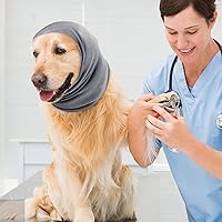 Vista 7 de Sombrero con capucha para perro, cálido para invierno, envoltura para las orejas, para aliviar la ansiedad, calmar, arreglar, calentar el cuello