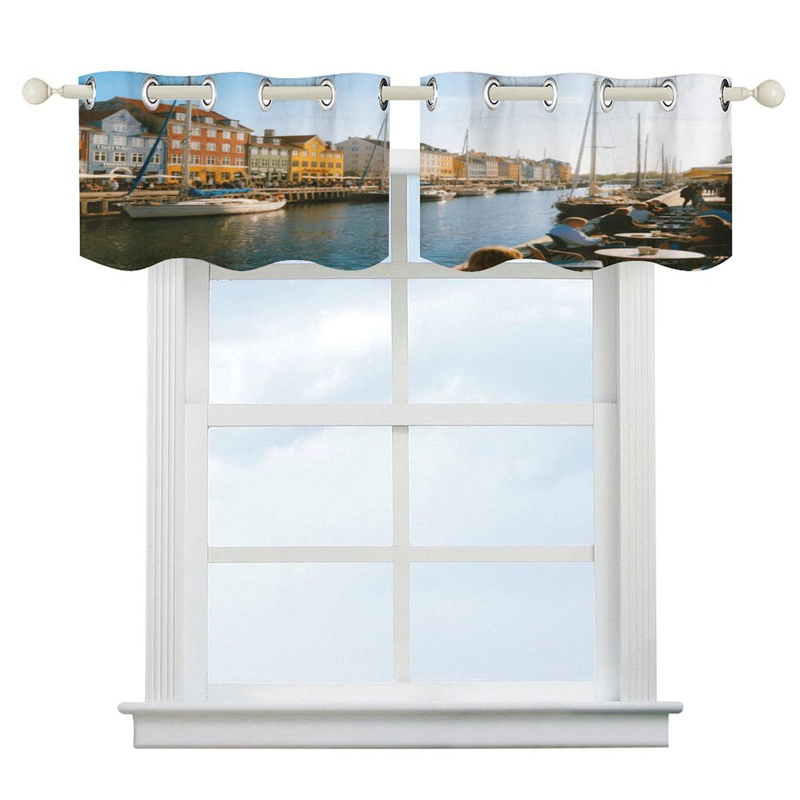 Fekiloot Style Newport Canal Short Curtains Valance Curtain