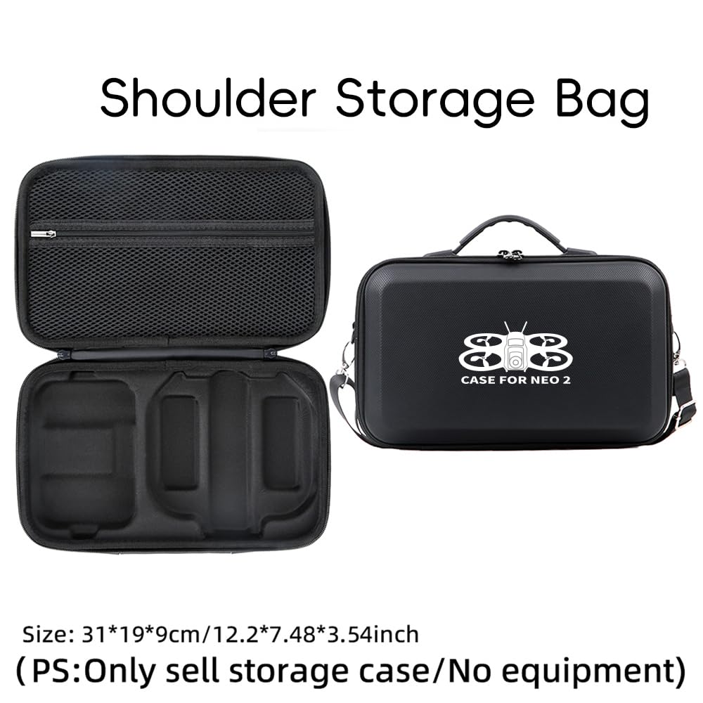 Custodia rigida per DJI Neo 2, custodia da viaggio di grande capacità, borsa portatile con tracolla per Neo2 Motion Fly More Combo, RC-N3, hub di ricarica della batteria e accessori