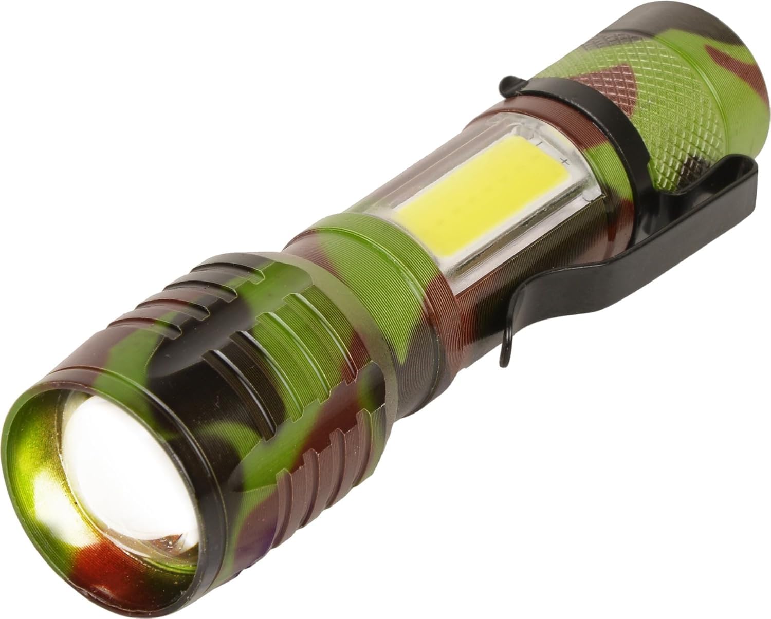 Milirty Rechargeable Flashlight Torch with Zoom Option and Side Cob Metal Body 5 Hrs Torch Emergency Light (Multicolor) 513 Militry Green B2-image-12