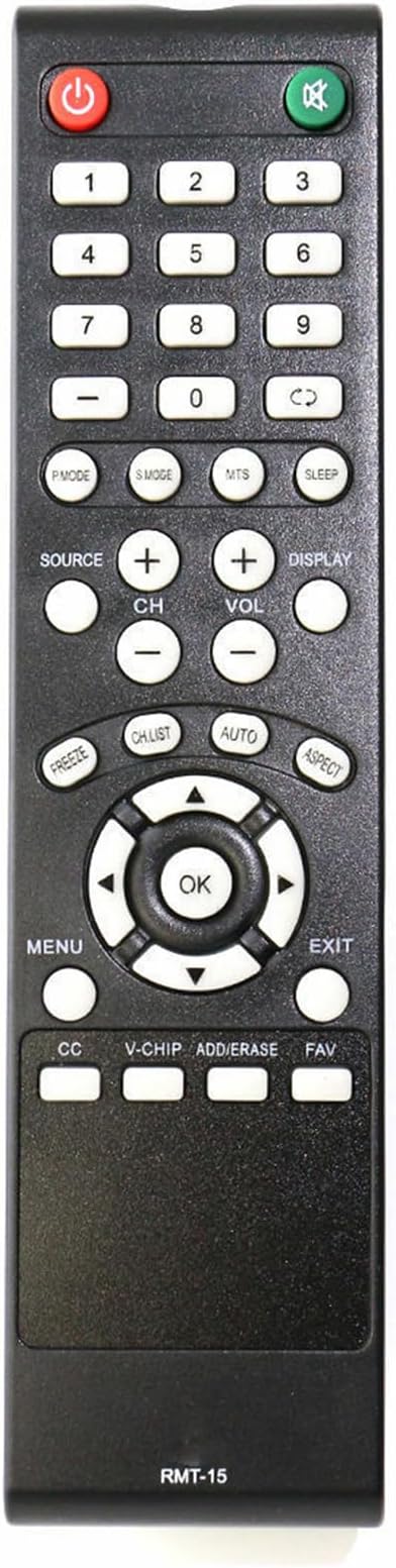 RMT-15 Replace Remote Control fit for Westinghouse TV LD-4080 LD-4070Z LD-4055 LD-4065 LD-5580Z VR-3730 VR-3226 AIDITIYMI