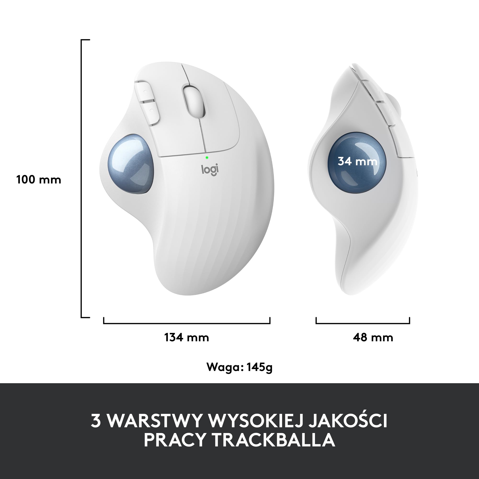 Logitech ERGO M575 Trackball Bezprzewodowa mysz