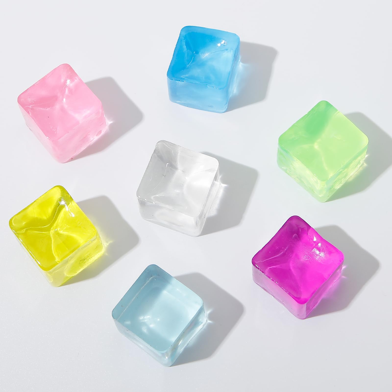 Ice Cube Sensory Toys 24 Pcs Squishy Fidget Stress Cube for Adults Kids Anxiety Stress Relief Hand Therapy Sensory Squishy Ball Classroom Prize Box Toys