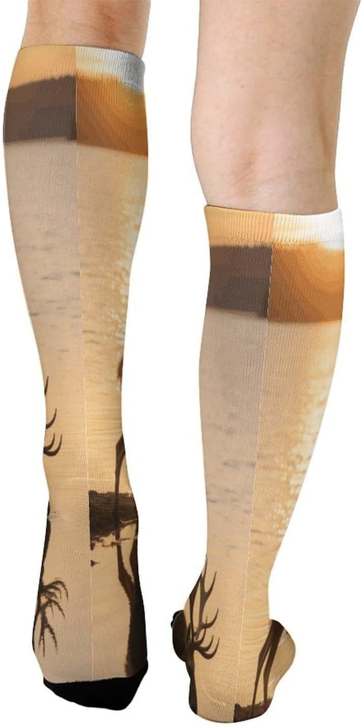 Moose in The River Knee High Soccer Socks Moisture Wicking