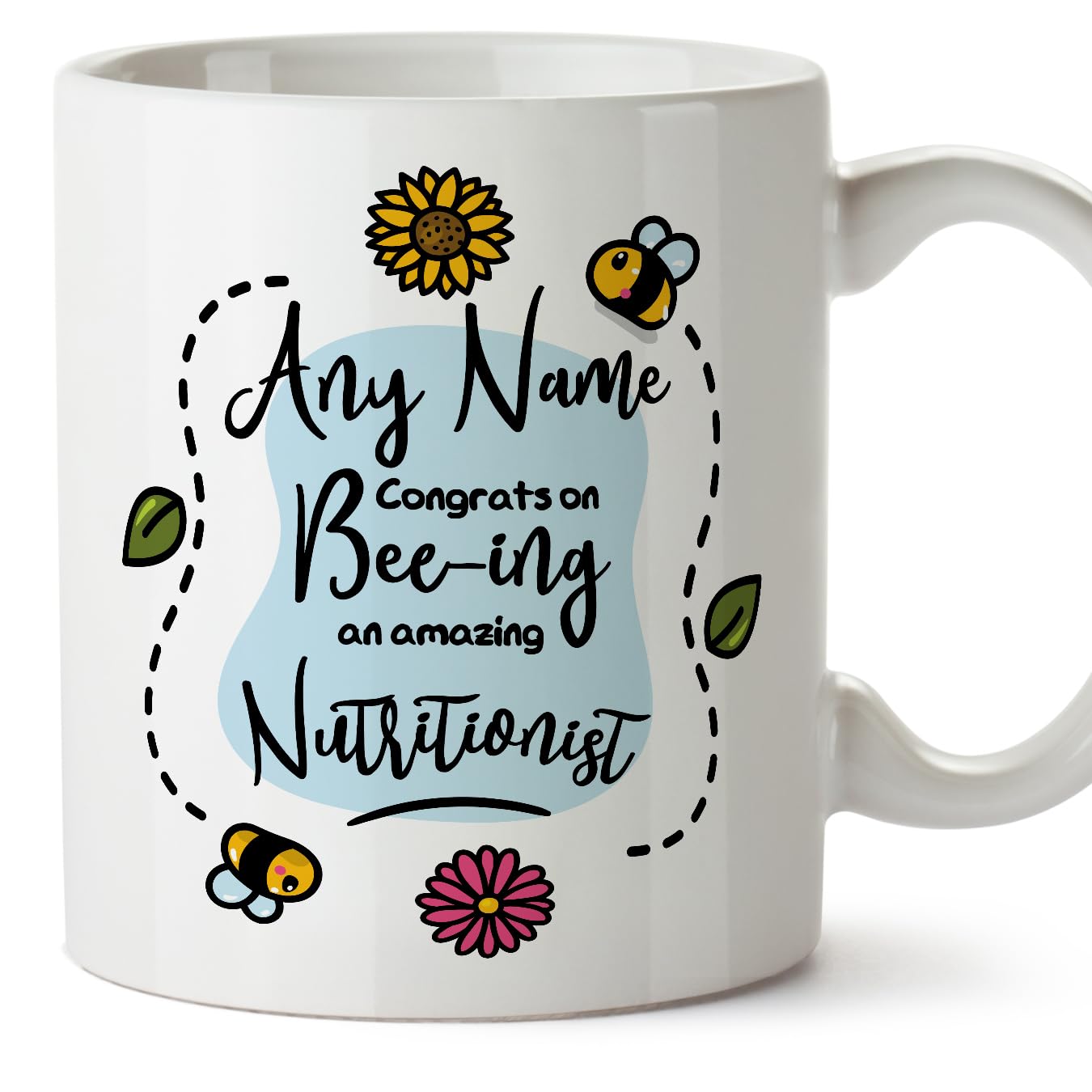 MUGFFINS Personalised Mug for Nutritionist - in English - Thanks for Beeing - Funny Custom Gift for Colleagues - Ceramic 11oz Mug