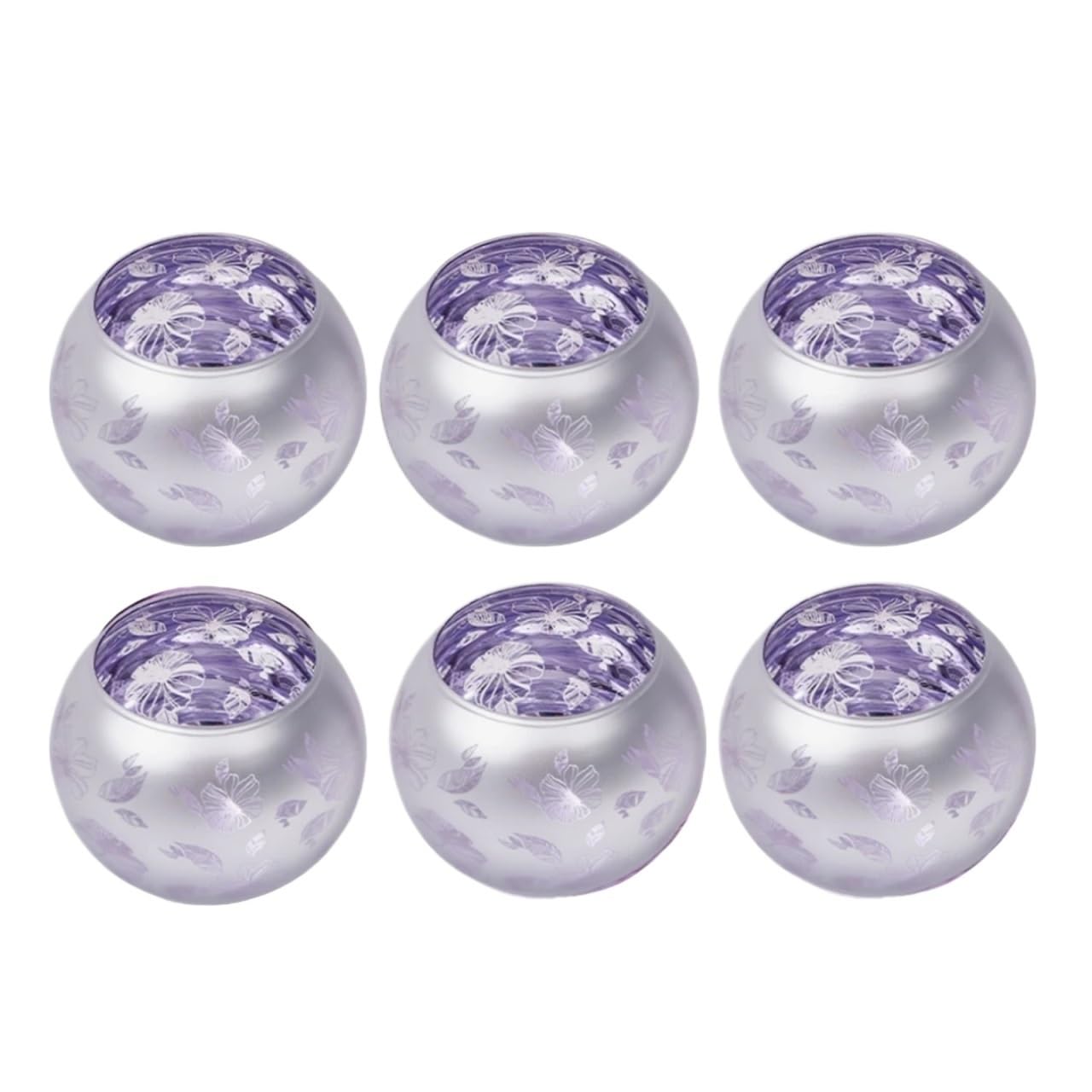 6pcs Glass Candlestick Cup Romantic Mercury Star Plating Tealight Candle Holder For Wedding Birthday Party Dinner Decoration for Weddings, Birthdays(6Pcs Color4)