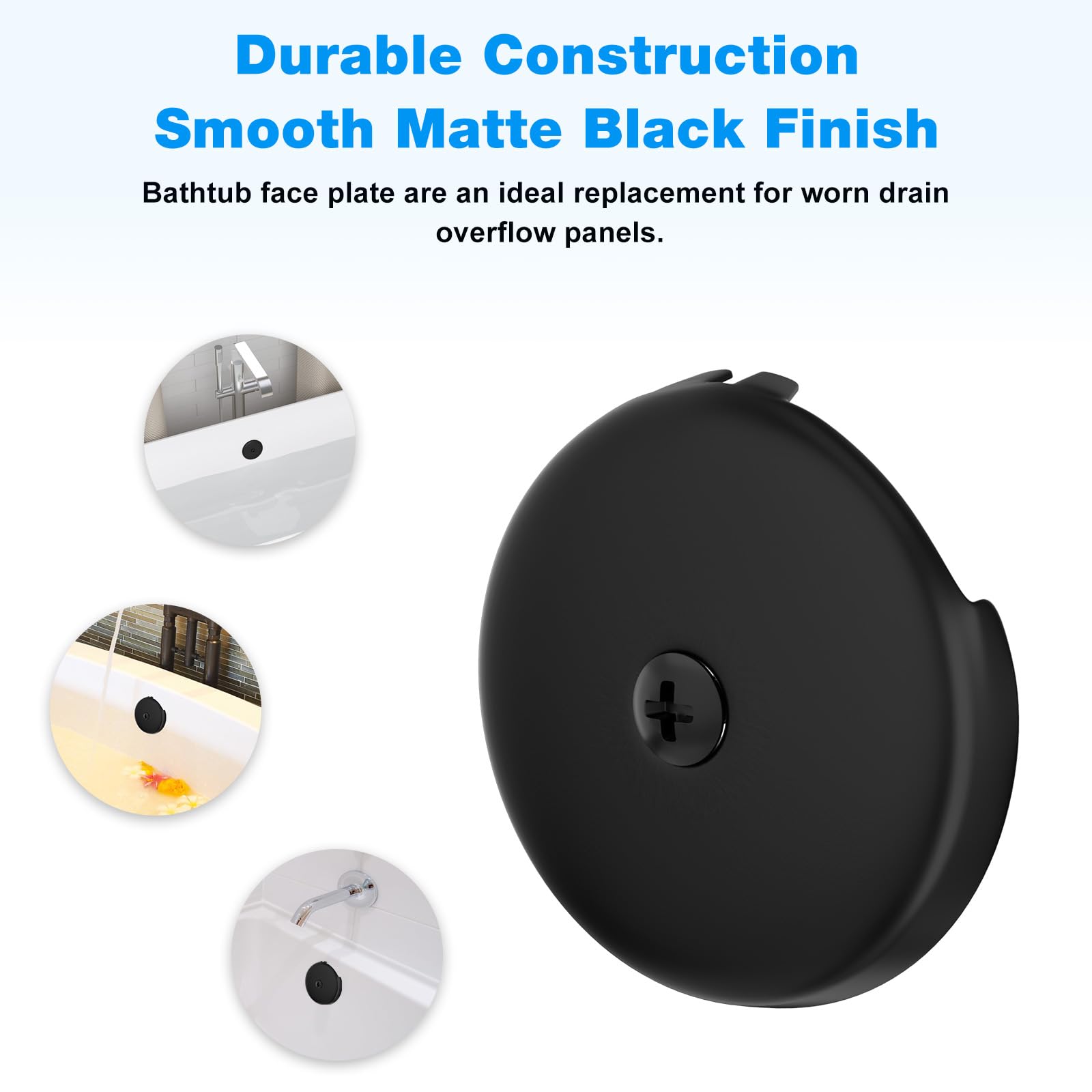Snapklik.com : Tub Overflow Drain Cover-Single Hole Bath Bathtub Drain ...