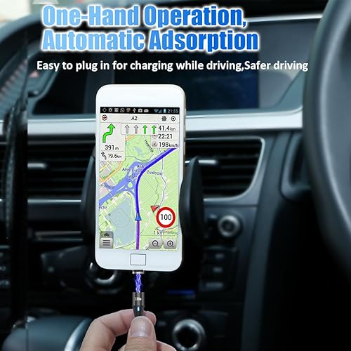 Miniatura 7 de Cable de carga magnético de carga rápida (paquete de 2 unidades de 6 pies) PD100W cargador magnético para teléfono, cable USB C, micro USB iProduct