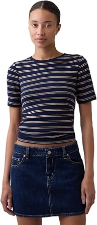 GAP Womens Short Sleeve Crewneck Knit Top
