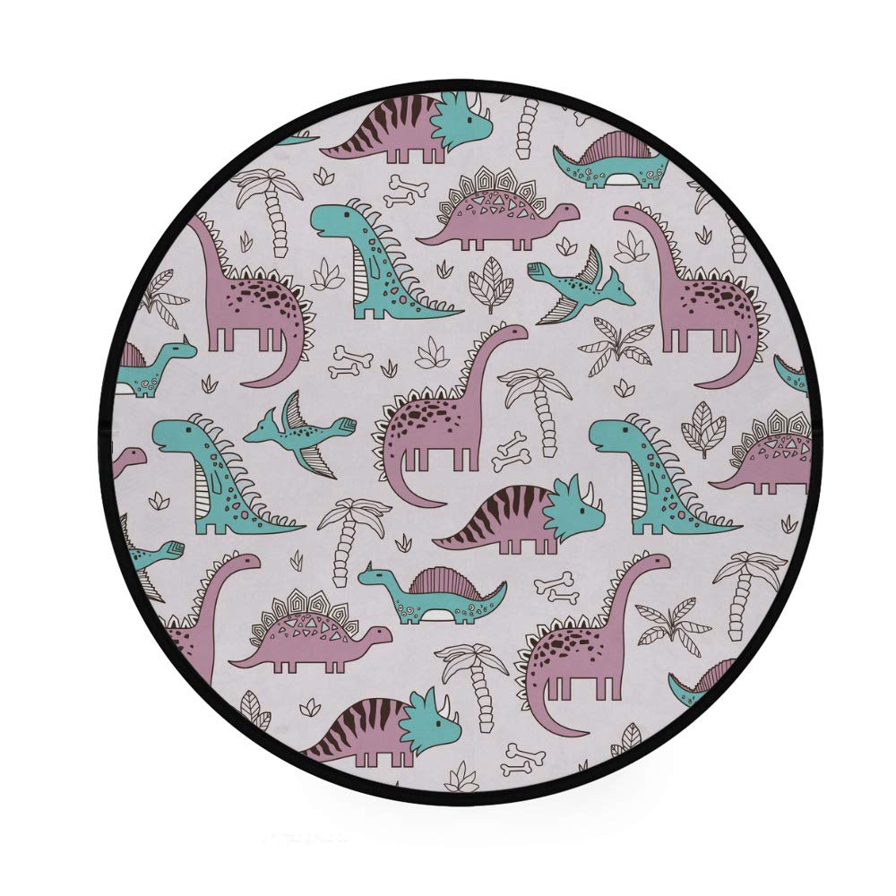 Paillasson rond extérieur intérieur absorbant cuisine et tapis salon dinosaure