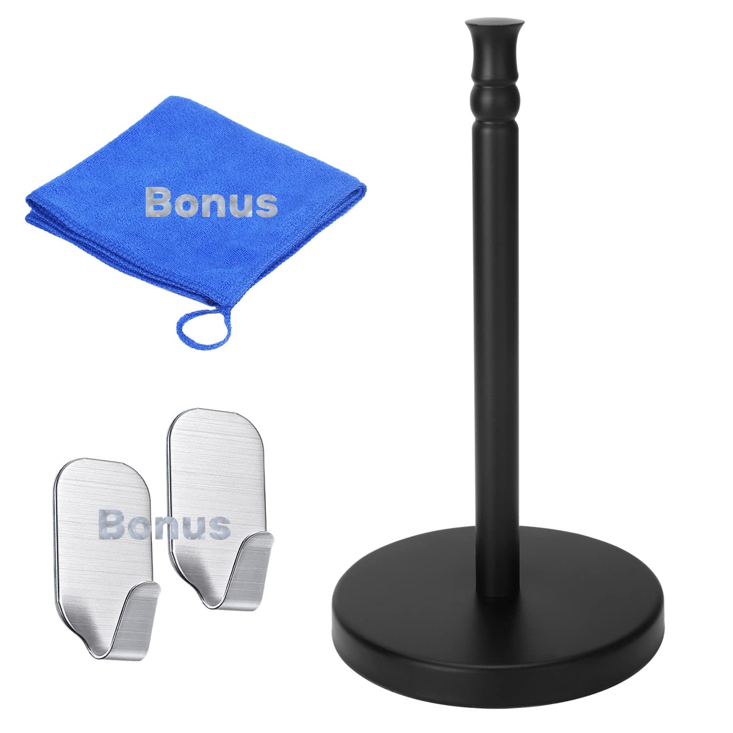 Buy Black Paper Towel Holder with Elegant Post, Stainless Steel Heavy