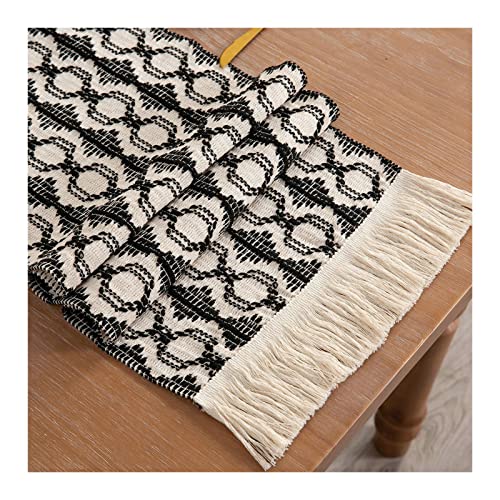 Ayoiow Noir Chemin De Table 220 Chemin De Table Lin Table Couleur Plaid Rayé