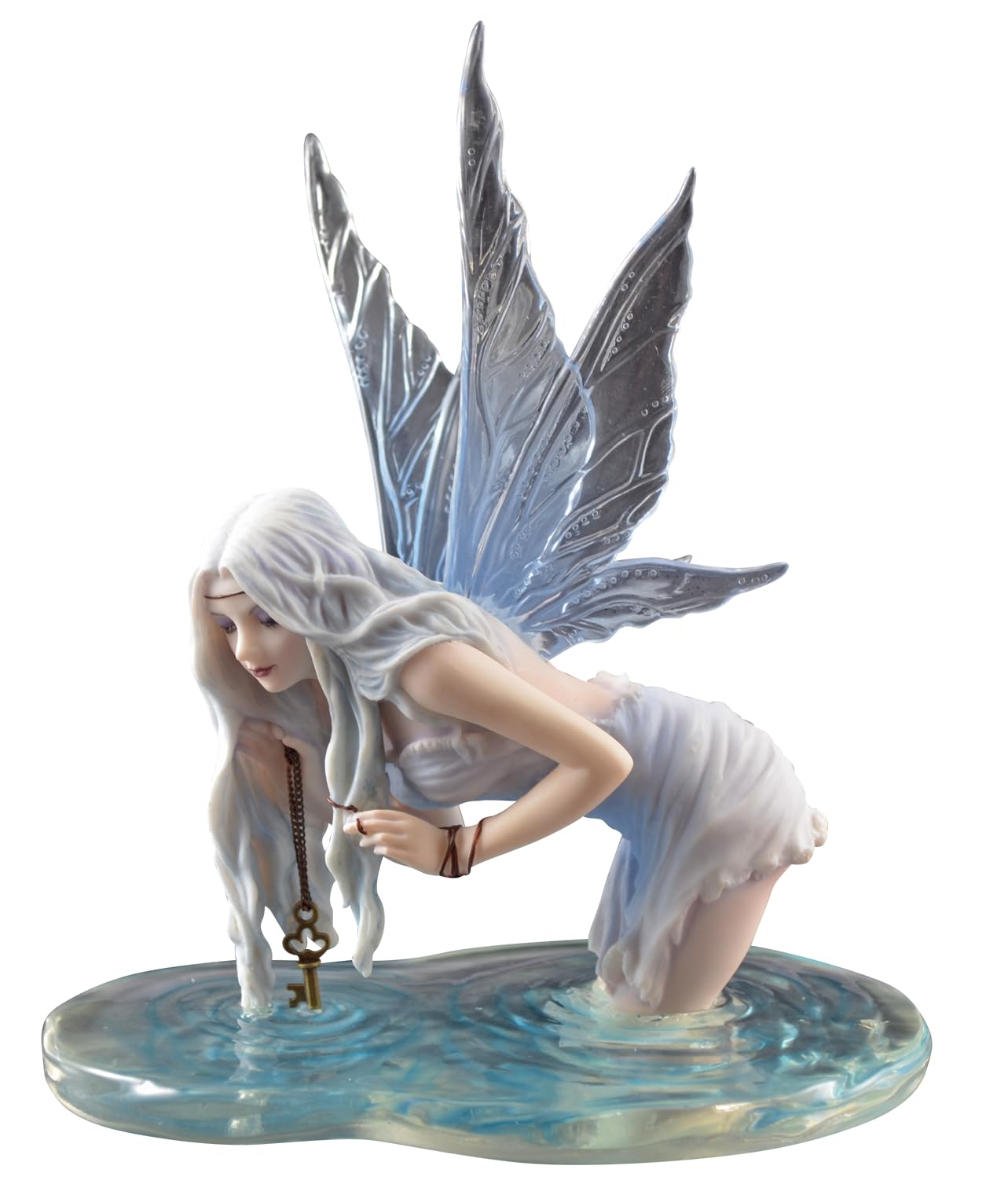 Joh.Vogler GmbH Fairy Figure, Elf Fishing for Riddles, Fairy seeks answers in the water to solve Selina Fenech riddle, 13cm