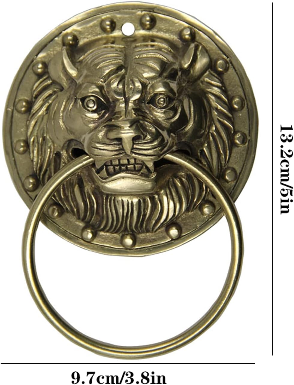 Copper Door Knocker Tiger Head Handle Hardware Accessories Knocker Dressing Table Drawer Closet Antique Upholstery Perfect for Your Home or Garden (Color : A)