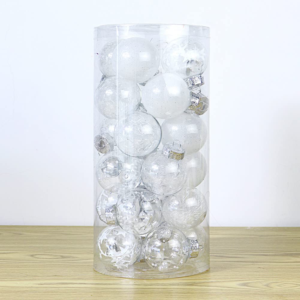 ZYWUOY Lot de 24 boules de Noël incassables - 6 cm