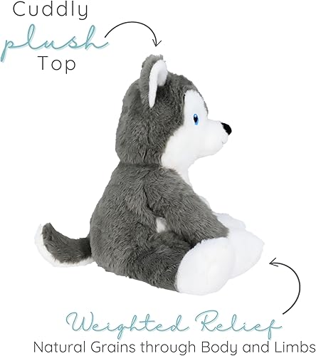 Miniatura 4 de Warm Pals Hayes Husky - Peluche térmico y refrescante para la hora de dormir, 1.5 libras, acogedores juguetes de peluche perfumados a lavanda para