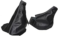 Vista 1 de Ltd Para Chevrolet Corvette C5 1997-2004 Shift & E Brake Boot Negro Cuero Genuino Costuras Blancas