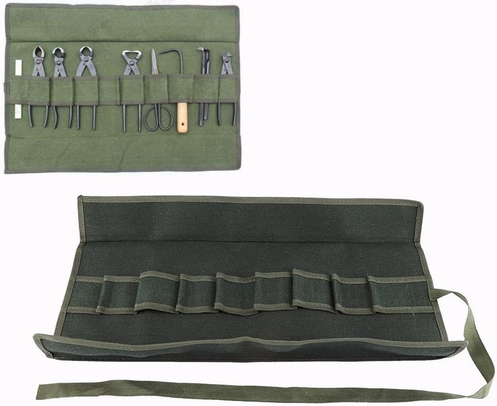 Pssopp Garden Tool Roll Bag Bonsai Tool Roll Storage Bag Portable Multifunctional