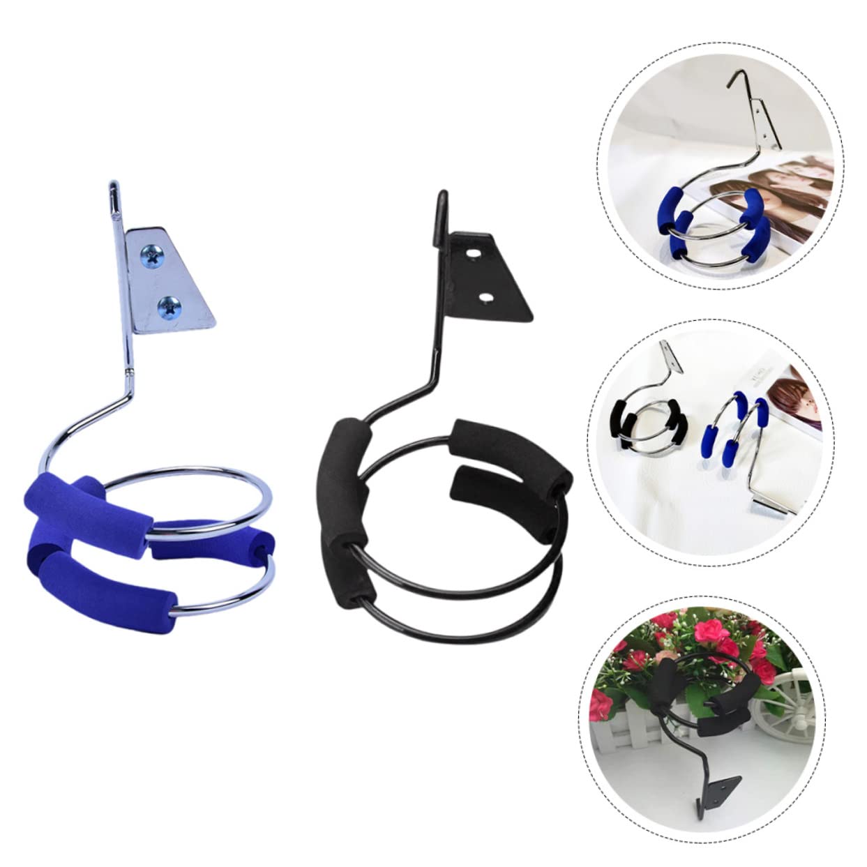 BESTYASH 3 Sätze Haartrocknerhalter Lockenwickler Fönständer Fönhalter Für Bad Friseurregal Föhn Unterstützung Haartrockner-organizer Hängeregal Rostfreier Stahl 2 Stück * 3