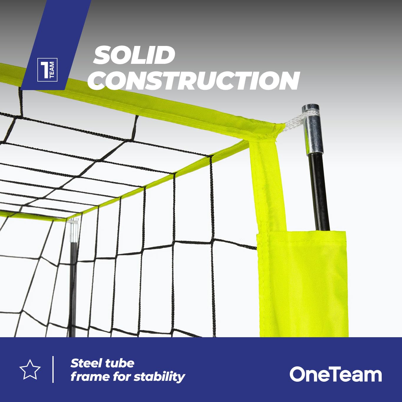 OneTeam Flex Square bramka do piłki nożnej, 300 x 155 x 100 cm, kolor zielony, stabilna i trwała konstrukcja Idelana, wytrzymała, elastyczna