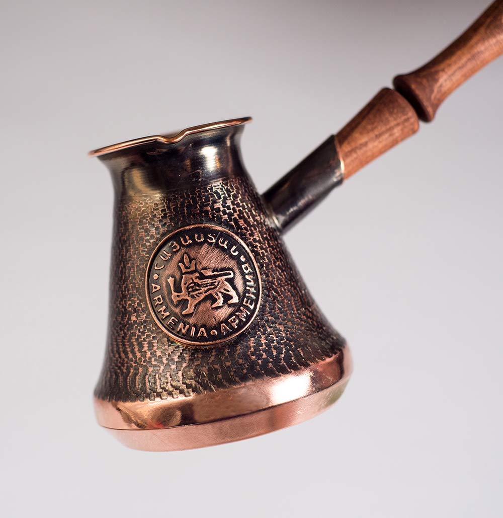 Copper Coffee Pot Maker, Jazzve, Cezve Ibrik, Armenia Jezve Jazve wooden handle ARMENIAN coffee maker, handmade, turka, personalized