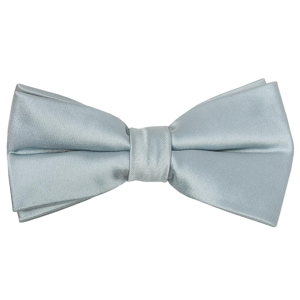 Plain PreTied Duck Egg Satin Boys Bow Tie Age 4-7 Wedding Christening Dickie Bow