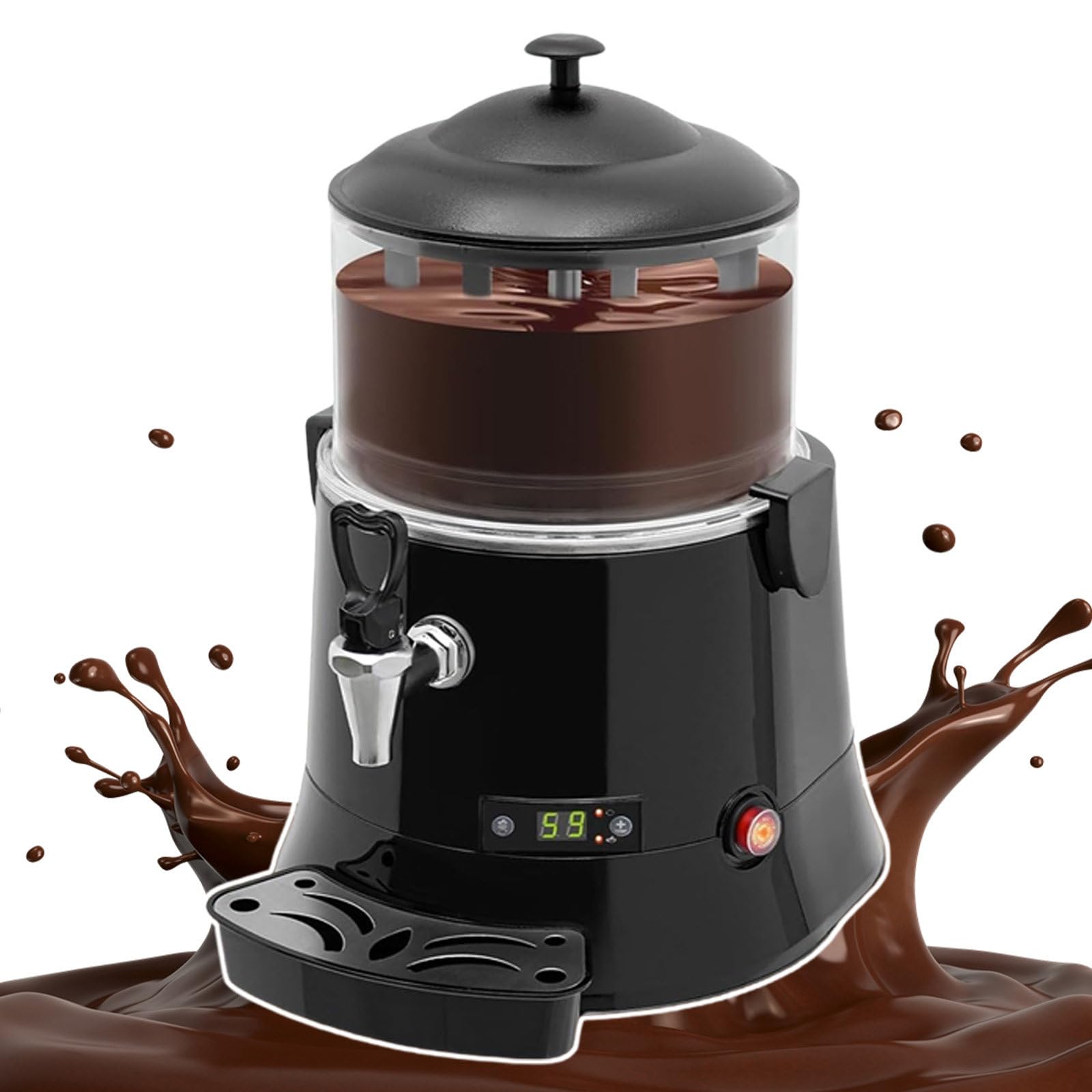 Macchina erogatrice di cioccolata calda in acciaio inox, capacità 5 litri, frullatore per caffetterie e pasticcerie, temperatura regolabile da 30 a 90 °C, perfetta per ristoranti fast food. ( 5L)