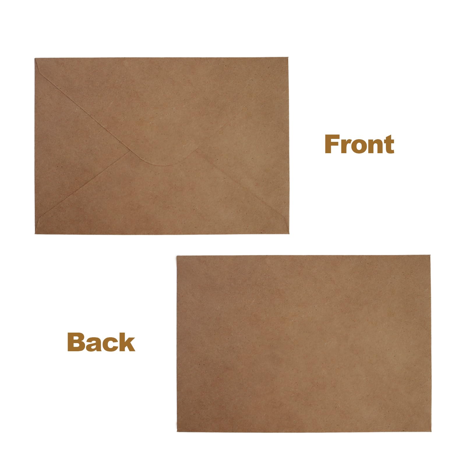 60 sztuk kopert C6 – 11,4 x 16,2 cm, 130 g/m², brązowa koperta z klejeniem na mokro, koperty na kartki z życzeniami, wesele, zakończenie szkoły, imprezy, zaproszenia