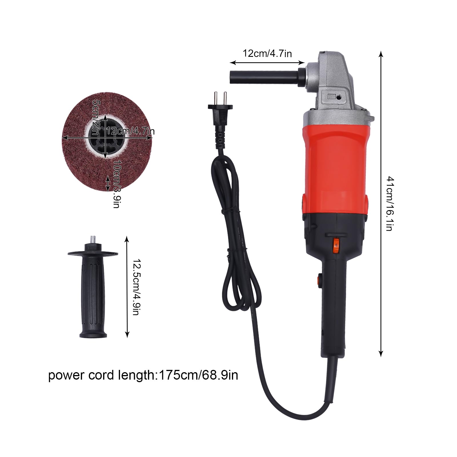 1580 W, macchina per rasatura versatile, levigatrice a spazzola, lucidatura, 6 marce, levigatrice a rulli regolabile con protezione da sovraccarico, levigatrice orbitale per ristrutturazione