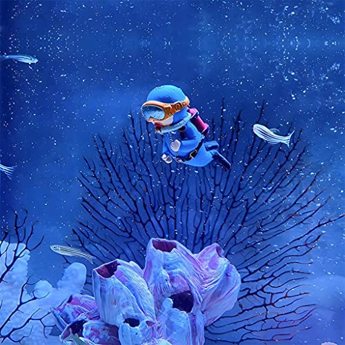 Image of Qpets Aquarium Floating Diver Decorative Items Resin Cute Cartoon Fish Tank Accessories 2 Pcs Blue 7cm Floating Ornament for Aquarium Landscape Decor