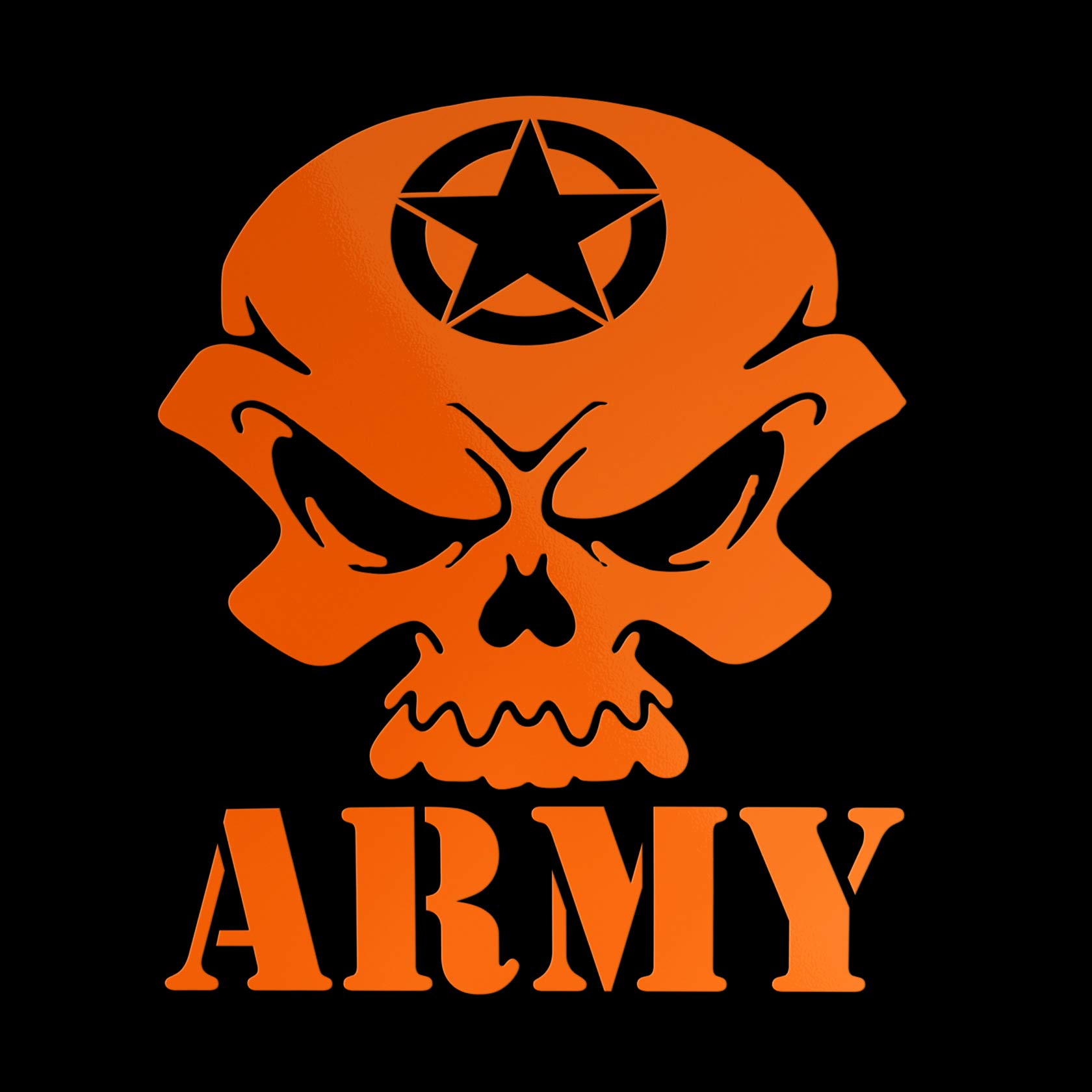 Adesivo Teschio Arancio FluO 12cm - Sticker Vinile Per Auto, Moto, Casco, Murale, Prespaziato - Foto 2