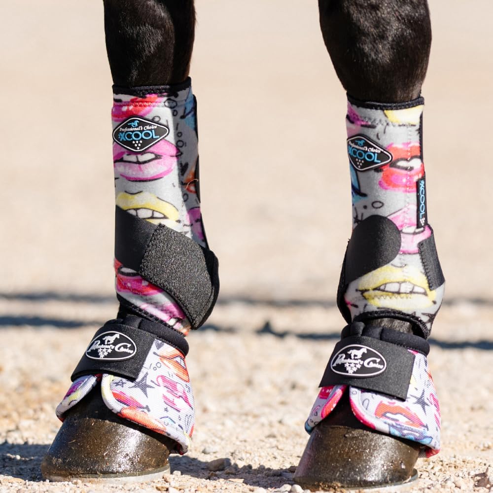 Professional's Choice 2XCOOL Sports Medicine Horse Boots | Protective & Breathable Design for Ultimate Comfort, Durability & Cooling in Active Horses | 2 Pack | Small Lips
